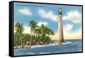 Cape Florida Lighthouse, Miami, Florida-null-Framed Stretched Canvas
