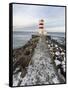 Cape Gardskagi with Lighthouse During Winter on the Reykjanes Peninsula. Iceland-Martin Zwick-Framed Stretched Canvas