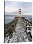 Cape Gardskagi with Lighthouse During Winter on the Reykjanes Peninsula. Iceland-Martin Zwick-Stretched Canvas