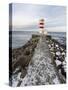 Cape Gardskagi with Lighthouse During Winter on the Reykjanes Peninsula. Iceland-Martin Zwick-Stretched Canvas