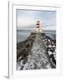 Cape Gardskagi with Lighthouse During Winter on the Reykjanes Peninsula. Iceland-Martin Zwick-Framed Photographic Print