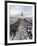 Cape Gardskagi with Lighthouse During Winter on the Reykjanes Peninsula. Iceland-Martin Zwick-Framed Photographic Print