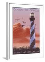 Cape Hatteras Lighthouse - North Carolina, c.2009-Lantern Press-Framed Art Print