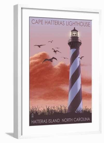 Cape Hatteras Lighthouse - North Carolina, c.2009-Lantern Press-Framed Art Print