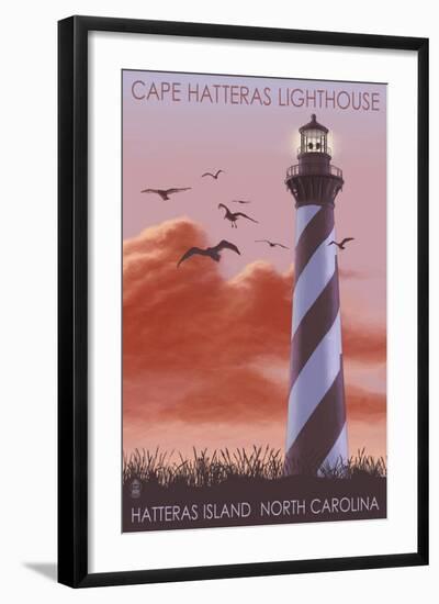 Cape Hatteras Lighthouse - North Carolina, c.2009-Lantern Press-Framed Art Print