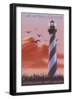 Cape Hatteras Lighthouse - North Carolina, c.2009-Lantern Press-Framed Art Print