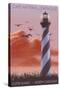 Cape Hatteras Lighthouse - North Carolina - Sunrise-Lantern Press-Stretched Canvas