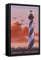 Cape Hatteras Lighthouse - North Carolina - Sunrise-Lantern Press-Framed Stretched Canvas