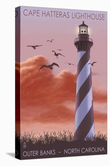 Cape Hatteras Lighthouse - North Carolina - Sunrise-Lantern Press-Stretched Canvas
