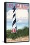 Cape Hatteras Lighthouse - Outer Banks, North Carolina-Lantern Press-Framed Stretched Canvas