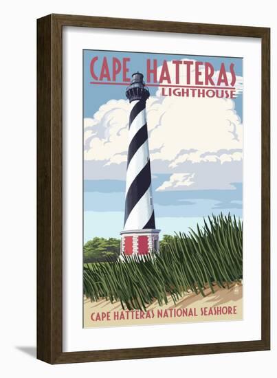 Cape Hatteras Lighthouse - Outer Banks, North Carolina-Lantern Press-Framed Art Print