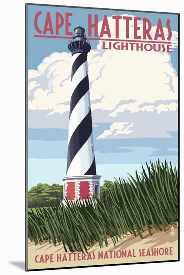 Cape Hatteras Lighthouse - Outer Banks, North Carolina-Lantern Press-Mounted Art Print