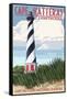 Cape Hatteras Lighthouse - Outer Banks, North Carolina-Lantern Press-Framed Stretched Canvas