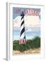 Cape Hatteras Lighthouse - Outer Banks, North Carolina-Lantern Press-Framed Art Print