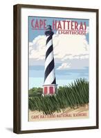 Cape Hatteras Lighthouse - Outer Banks, North Carolina-Lantern Press-Framed Art Print