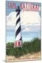 Cape Hatteras Lighthouse - Outer Banks, North Carolina-Lantern Press-Mounted Art Print