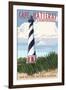 Cape Hatteras Lighthouse - Outer Banks, North Carolina-Lantern Press-Framed Art Print