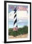 Cape Hatteras Lighthouse - Outer Banks, North Carolina-Lantern Press-Framed Art Print