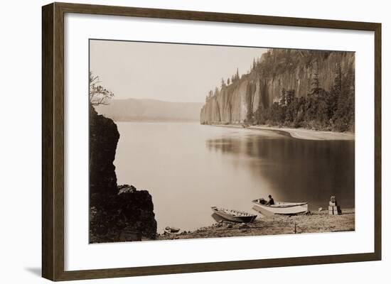 Cape Horn, Columbia River, Oregon, 1867-Carleton Watkins-Framed Art Print