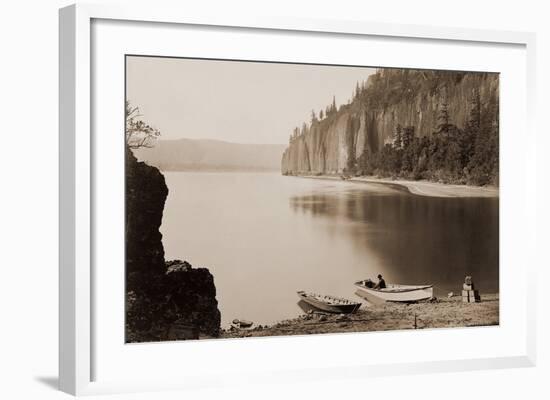 Cape Horn, Columbia River, Oregon, 1867-Carleton Watkins-Framed Art Print