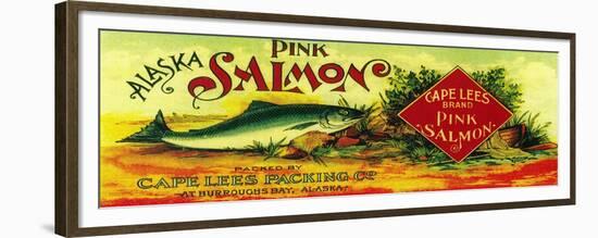 Cape Lees Salmon Can Label - Burroughs Bay, AK-Lantern Press-Framed Premium Giclee Print