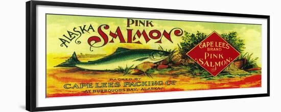 Cape Lees Salmon Can Label - Burroughs Bay, AK-Lantern Press-Framed Premium Giclee Print