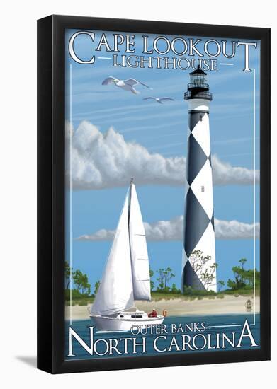 Cape Lookout Lighthouse - Outer Banks, North Carolina-null-Framed Poster