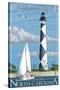 Cape Lookout Lighthouse - Outer Banks, North Carolina-Lantern Press-Stretched Canvas