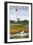 Cape May Lighthouse - New Jersey Shore-Lantern Press-Framed Art Print