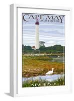 Cape May Lighthouse - New Jersey Shore-Lantern Press-Framed Art Print