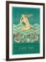 Cape May, Listening Mermaid-null-Framed Art Print