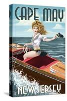 Cape May, New Jersey - Boating Pinup Girl-Lantern Press-Stretched Canvas