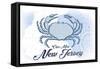 Cape May, New Jersey - Crab - Blue - Coastal Icon-Lantern Press-Framed Stretched Canvas