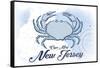 Cape May, New Jersey - Crab - Blue - Coastal Icon-Lantern Press-Framed Stretched Canvas