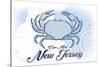Cape May, New Jersey - Crab - Blue - Coastal Icon-Lantern Press-Stretched Canvas