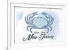 Cape May, New Jersey - Crab - Blue - Coastal Icon-Lantern Press-Framed Art Print