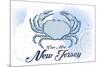 Cape May, New Jersey - Crab - Blue - Coastal Icon-Lantern Press-Mounted Art Print