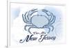 Cape May, New Jersey - Crab - Blue - Coastal Icon-Lantern Press-Framed Premium Giclee Print