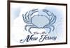 Cape May, New Jersey - Crab - Blue - Coastal Icon-Lantern Press-Framed Premium Giclee Print