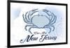 Cape May, New Jersey - Crab - Blue - Coastal Icon-Lantern Press-Framed Premium Giclee Print