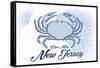 Cape May, New Jersey - Crab - Blue - Coastal Icon-Lantern Press-Framed Stretched Canvas