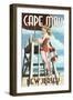 Cape May, New Jersey - Lifeguard Pinup Girl-Lantern Press-Framed Art Print