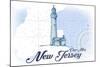 Cape May, New Jersey - Lighthouse - Blue - Coastal Icon-Lantern Press-Mounted Art Print