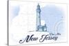 Cape May, New Jersey - Lighthouse - Blue - Coastal Icon-Lantern Press-Stretched Canvas