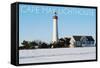 Cape May, New Jersey - Lighthouse in Winter-Lantern Press-Framed Stretched Canvas