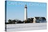 Cape May, New Jersey - Lighthouse in Winter-Lantern Press-Stretched Canvas