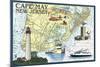 Cape May, New Jersey - Nautical Chart-Lantern Press-Mounted Art Print