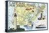 Cape May, New Jersey - Nautical Chart-Lantern Press-Stretched Canvas