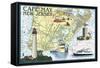 Cape May, New Jersey - Nautical Chart-Lantern Press-Framed Stretched Canvas