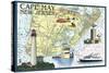 Cape May, New Jersey - Nautical Chart-Lantern Press-Stretched Canvas